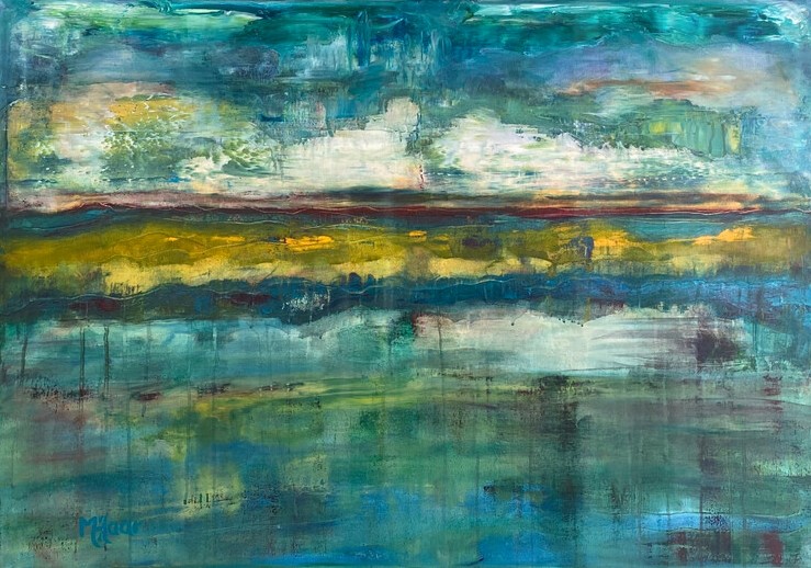 Abstract schilderij Reflection, 100 × 70 cm